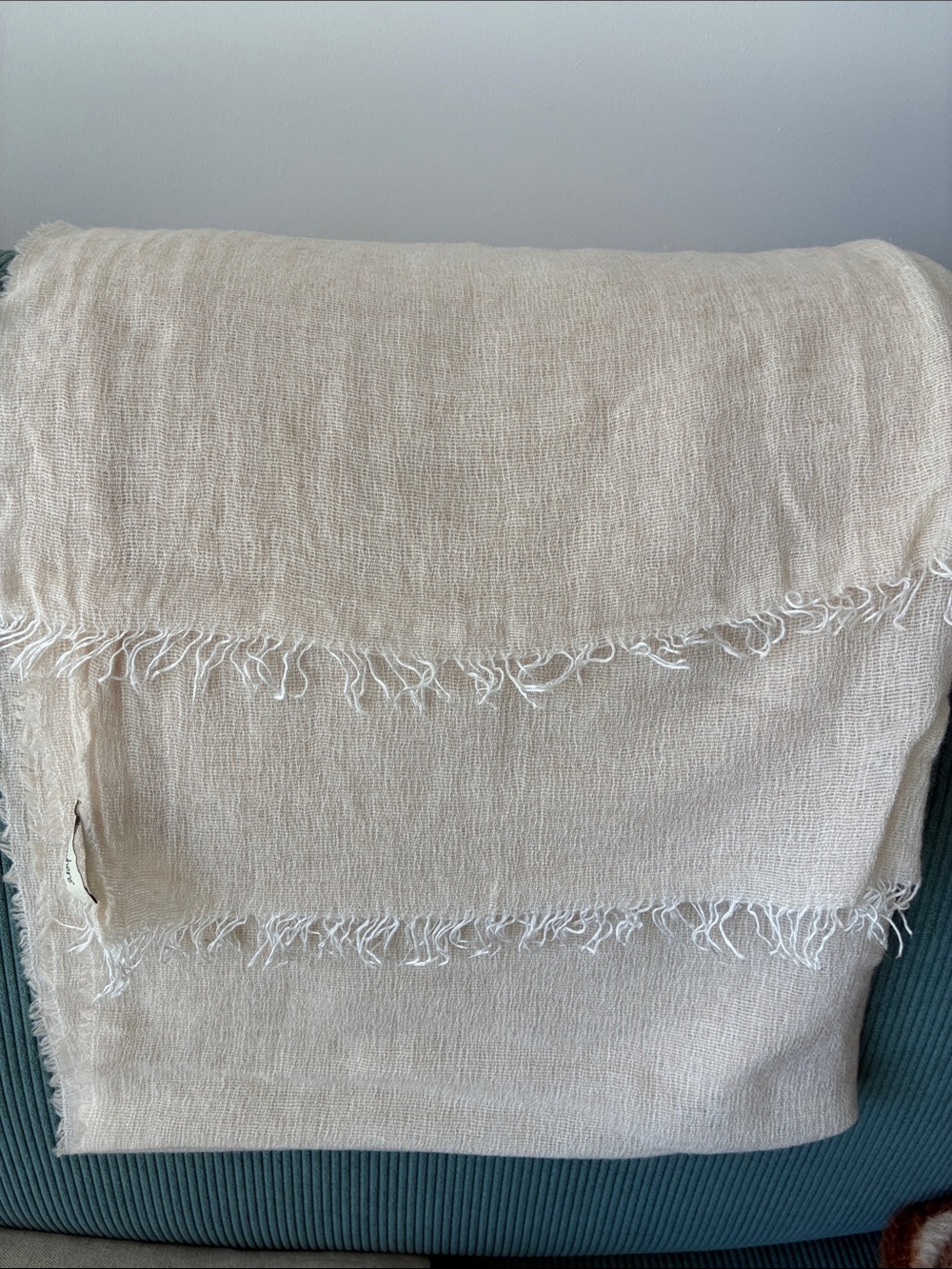 Cream wool scarf